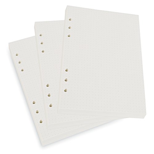 A5 6-Ring Binder/Planner Refill Paper (Pack of 3, 300 Sheets) for Filofax, 6 Hole, Dot Grid Pages - Thumbnail 5