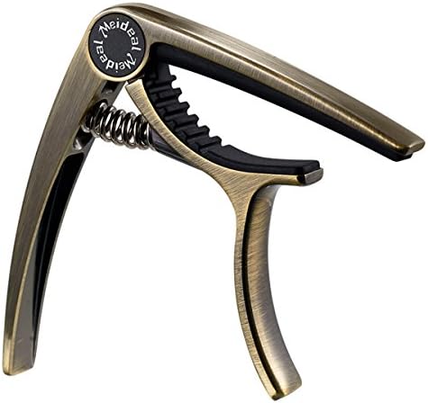 Meeland Meideal Metal Guitar Capo (Gold/Black/Bronze) Trigger Style for Electric and Acoustic Guitar, Bronze