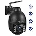 Dericam PTZ Camera Outdoor,1080P Wireless Security Camera, 4X Optical Zoom Pan Tilt Dome Surveillance Cam with Powerful 5dbi Antenne,Wide Night Vision,IP65 Weatherproof for Backyard/Shop/Office（Black）