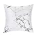 BLEUM CADE Marble Pillow Covers Throw Pillow Covers Cushion Covers Decorative Throw Pillow Case for Room Bedroom Sofa Chair Car, White, 18 x 18 Inch