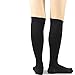 TeeHee Microfiber Compression Knee High Socks with Rib 3-Pack (Medium (9-11), Black)