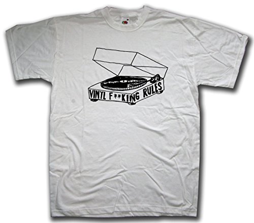 Vinyl Fking Rules T shirt - An Old Skool Hooligans Original (L)