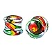 BodyJ4You 4PC Glass Ear Tapers Plugs 00G Green Yellow Orange Teardrop Spiral Gauges Piercing