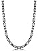 ORAZIO 5MM Stainless Steel Necklace for Men Byzantine Chain Link Black Silver Tone, 20 Inches