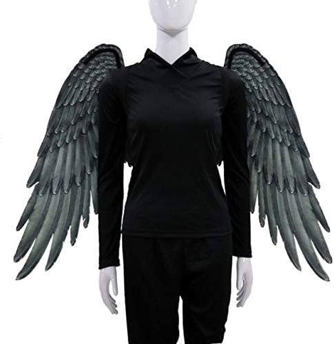 WSCOLL Non-Woven Fabric 3D Angel Wings Halloween Theme Party Cosplay For Adults Men Women Costume Accessories China Black For Adult