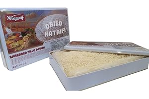 MIXYWAY Kataifi Shredded Fillo Dough for Dubai Chocolate Bar Pistachio, Kadayif for Knafeh Pistachio Chocolate Bar Pastry in Metal Can 14.1 OZ 400 gr Knafeh Kunafa Katafi Kunefe Kadaifi Phyllo Dough Chilled Kadafi Dubai Katifi Kanafeh