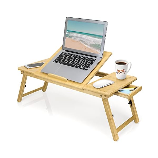 Zipom-100-Portable-Bamboo-Laptop-Stand-Foldable-Desk-Notebook-Table-Laptop-Bed-Tray-Bed-Table-Flower-Style-design-play-games-on-bed-Table-with-Drawer-flat-275in Zipom 100% Portable Bamboo Laptop Stand Foldable Desk Notebook Table Laptop Bed Tray Bed Table, play games on bed Table…