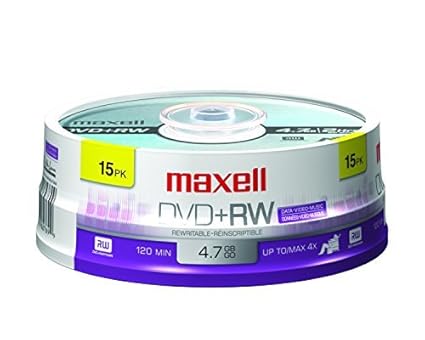 Maxell 634046 Rewritable DVD+RW 15 Pack