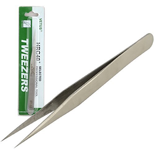 Watchmaker Nonmagnetic Stainless Steel Sharp Straight Tweezers Watch Repair Tool by SUPERWHOLE
