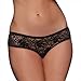 Ginee Women's Ruffle Back Crotchless Open Crotch Panties Lace Boyshort Briefs Knickers Underwear (L, Black)