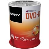 Sony 100DMR47SP 16x DVD-R 4.7GB Recordable DVD Media - 100 Pack Spindle