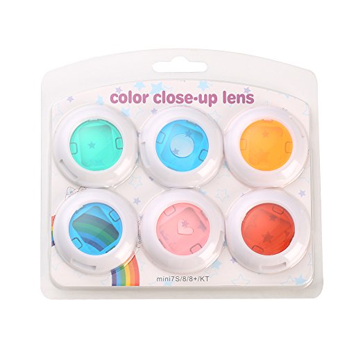 SAIKA Color Close-Up Lens Filter Set for Fujifilm Instax Mini 9 / Mini 8 / Mini 8+ / Mini 7s Instant Film Camera, 6 Pieces