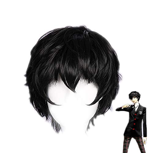 Phantom Thief Costumes - Akira Kurusu Ren Amamiya Joker Cosplay wig Xcoser Persona 5 Black Short