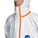 DuPont Tyvek 800 CE-Certified Cat-III Type-3/4/5/6 Chemical Protective Coverall Suit with Sealed Bag, White, Small, 1-Pack