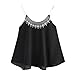 Napoo Womens Vest, Casual Sleeveless Chiffon Embroidered Cami Top
