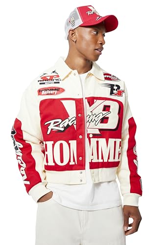boohooMAN Boxy Twill Homme Moto Bomber Jacket