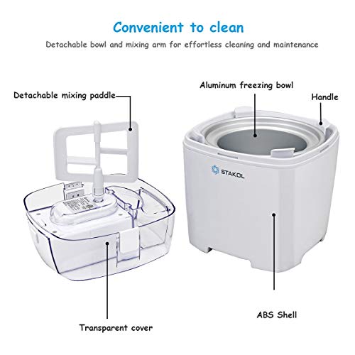 1.6 Quart Automatic Ice Cream Maker Freezer Dessert Machine with Auto Shut Off Timer LCD Screen Simple Operation (White)