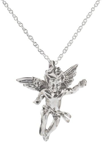 Sterling Silver Cupid Cherub Pendant Necklace, 18"