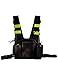 Lewong Universal Hands Free Chest Harness Bag Holster for Two Way Radio (Rescue Essentials) (Black and Fluorescent Green)