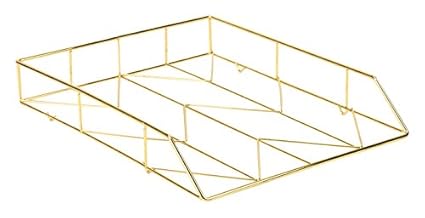 Gaosheng 2 Stück Datei Dokument Briefablage Organizer Metall stapelbar