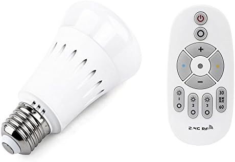 Dimmable LED Light Bulbs 8W White Color Changing Group Bulb with Timing Remote Controller E26 Base Memory Wall Switch Control Bulb Light for Home Party and Holidy