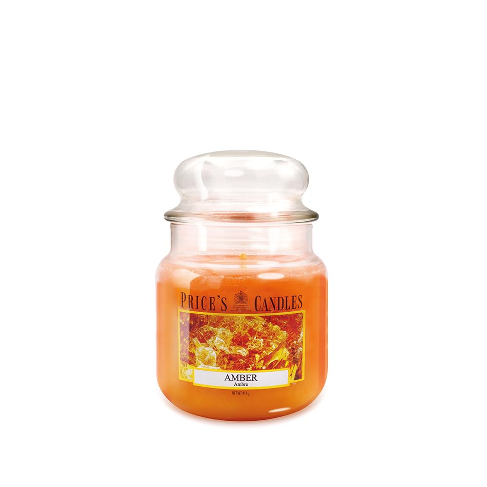 Price's - Amber Medium Jar Candle - Sweet, Delicious, Quality Fragrance - Long Lasting Scent - Up to 90 Hour Burn Time - Ideal for All Occasions