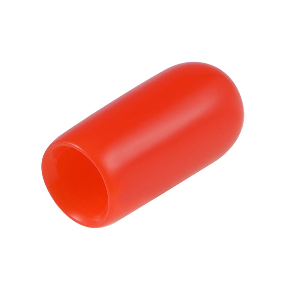 sourcing map 200pcs Rubber End Caps 5mm ID Vinyl Round End Cap Cover Screw Thread Protectors Red