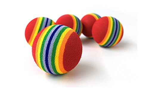PET SHOW Bulk Coloured Cat Toys Balls Soft EVA Foam Rainbow Balls Interactive Cats Dogs Toys (10pcs)