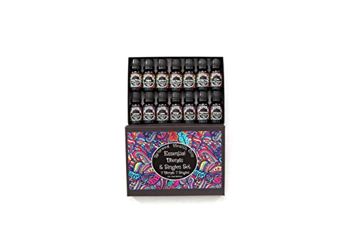 Essential Oils Set 7 Singles 7 Blends= 14 Oils Great Gift! Thieves Stress Relief Digestive Aligining Lavender Lemon Orange Lemongrass Tea Tree Renewed Health Oils