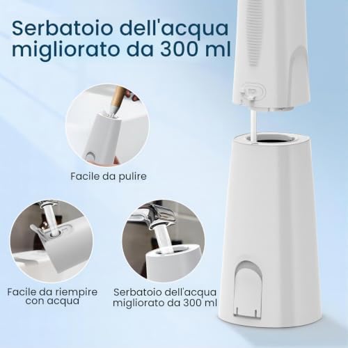 Irrigatore orale senza fili, pulitore elettrico Vimmk, doccia dentale, 5 modalità e 8 ugelli USB-C ricaricabile, IPX7, impermeabile (beige)