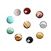 10 Pcs Natural Gemstone and Crystal Round 16mm Mixed Color Cabochons Beads Lots Wholesale Supplies for Handmade DIY Jewelry Making (No Hole Random Color)