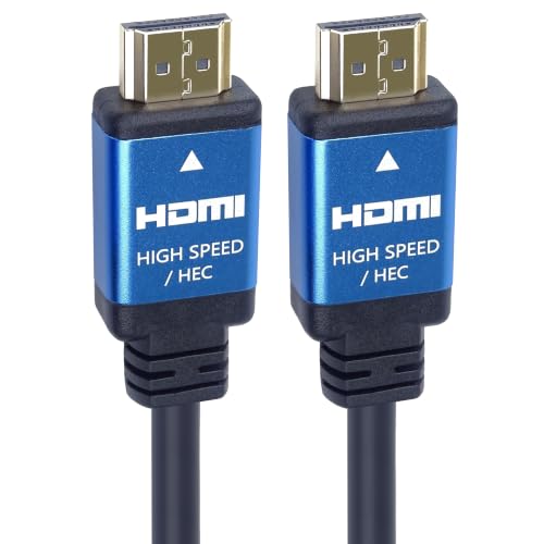 PremiumCord 4K HDMI 2.0b Cable, Resolution UHD 4K @ 60Hz 2160p, 3D, ARC, HDCP, Gold-Plated Metal Connectors, Black and Blue, Length 0.5 m