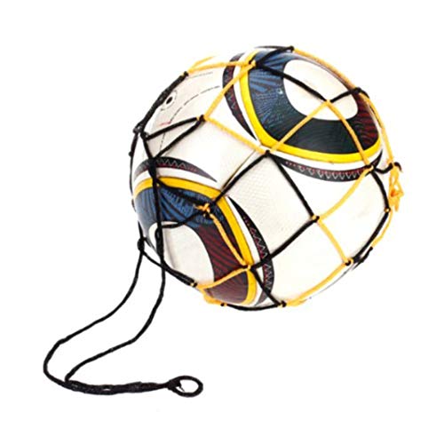YouCY Basketball Mesh Net Bag Volleyball Football Net Mesh Bag Ball Carrier Holder Football Accessories Single Ball Carrier for Carrying Basketball Volleyball Soccer,Yellow Black