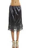 [Shop Lev] Women's Long Double Lace Satin Skirt Extender / Half Slip