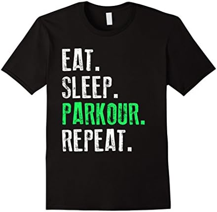 Mens Eat Sleep Parkour Repeat Funny T-Shirt Large Black