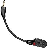 BUTIAO Cloud Alpha 2 Wireless Mic Boom, Replacement Microphone 3.5mm Detachable Noise Cancelling with Mute LED Indicator Repair Parts for HyperX Cloud Alpha 2 Wireless Gaming Headset Headphones