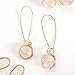 Humble Chic Simulated Druzy Threaders - Upside-Down Long Hoop Dangle Drop Earrings for Women, Simulated Opal, Sparkly Pearly White, Opalescent, Simulated Moonstone, Gold-Tone
