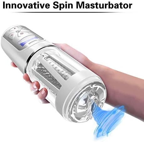 2PCS LED Display Intelligent Male Automatic Piston Cup Sucking 400 Times/Min and 360° Rotating 10 Pattern 5 Speed Electronic Massage Cup Male's Toy