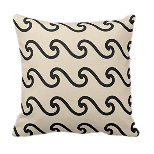 BYOYO Throw Pillow Cover 18 Inches Velvet Soft Soild Cushion Cover Oyster Grey Spray Sea Wave Pillow Case Custom Square Pillowcase Decorate Sofa Pillow-Protector