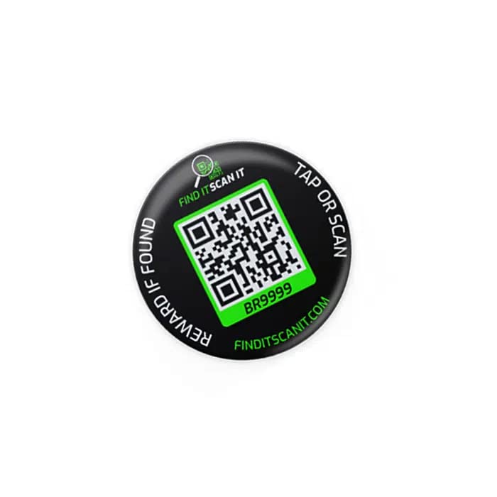 Find It Scan It, Web Programmable Smart Epoxy Sticker With QR Code and NFC Chip. Reward People For Finding Your Lost Property Such as Wallet or Phone