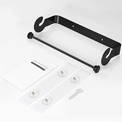 ODesign Adhesive Paper Towel Holder Under Cabinet for Kitchen Bathroom Wall Mount SUS 304 Stainless Steel No Drilling - Black - Thumbnail 6