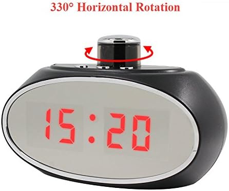 Wi-Fi P2P Spy Cam Clock Camera with 330 DEGREE HORIZONTAL ROTATION and zoom, 10 hour battery life, P2P streaming nanny cam hidden camera โ iPhone, Android, tablet or PC. Wireless DVR