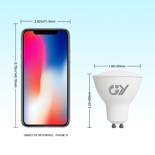 GY 12 x GU10 LED Bulbs, 10 Watt (100 Watt Equivalent), 1100 Lumens, 6500K Cool White, Can be used for Integrated Wide Flood Lighting, CE Listed, Non-Dimmable