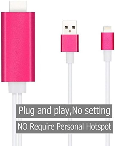 Sunnystore 1080P Plug and Play to HDMI TV HDTV AV Adapter Cable for iPhone 5 5S SE 6 6S 6 Plus 6S Plus 7 7 Plus iPad Mini Air USB to HDMI MHL Connection (Red)