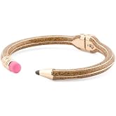 Betsey Johnson Pencil Curved Hinged Bangle Bracelet, Gold