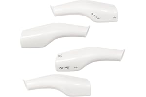 FOAN Steering Lever Cover, Carbon Fiber Car Gear Shift Lever Covers Compatible with Tesla Model 3/Y, Full Protection Gear Shift Cover Accessories, 4PCs, White