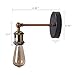 Anmytek Wall Light Fixture, Industrial Retro Rustic Loft Antique Wall Lamp Edison Vintage Pipe and Brass Head Wall Sconce Decorative Fixtures Lighting Luminaire (Bulbs not Included)