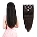 Real Clip in Hair Extensions Dark Brown 8 Pieces - Premium Womens Straight Double Weft Thick Remy Hair Extensions Clip in on Human Hair for Short Hair (14