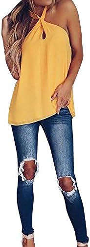 Wintialy Women Summer Chiffon Backless Sleeveless Vest Loose Blouse Casual Tank Tops
