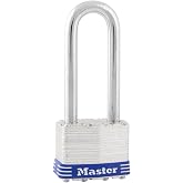 Master Lock 1KALJ Outdoor Padlock with Key, 1 Pack, Silver